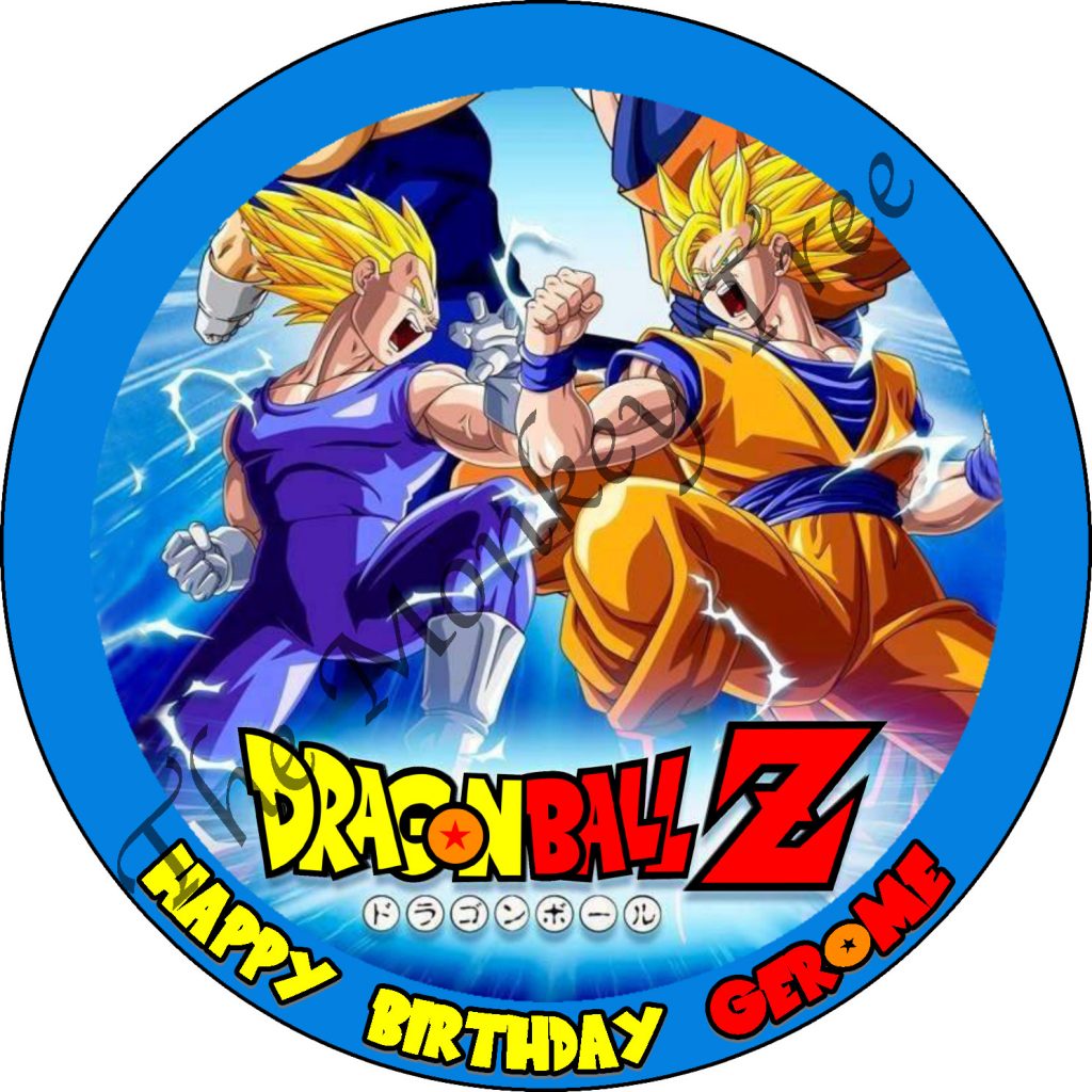 Dragon Ball Z Edible Cake Image Topper personalised