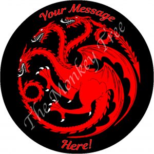 game of thrones dragon fire and blood edible cake image logo Targaryen
