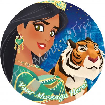 Aladdin princess jasmine edible cake image topper birthday fondant icing