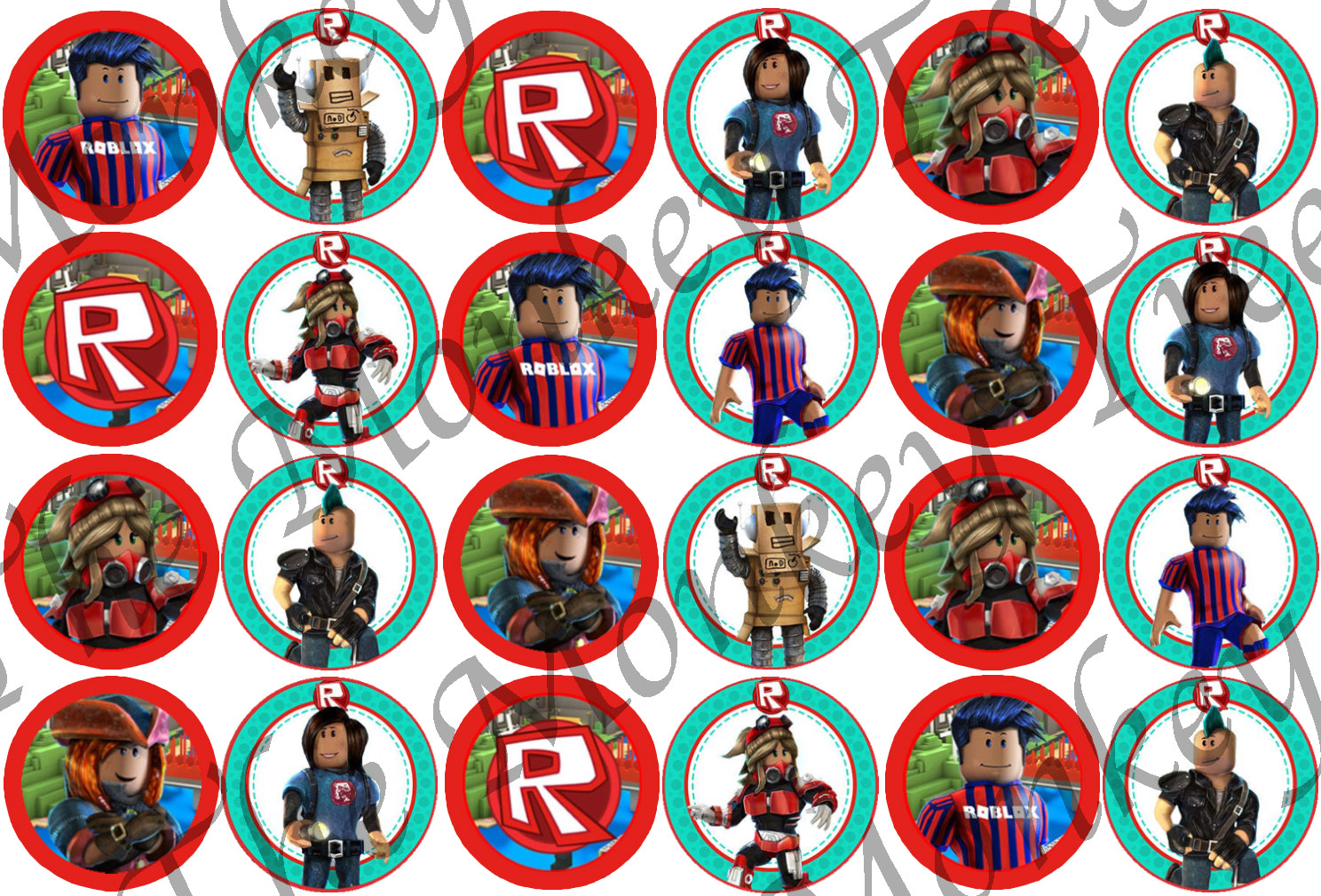 Roblox Fondant Edible Cupcake Toppers Set Of 24 The Monkey Tree - roblox cake topper edible image personalized cupcakes