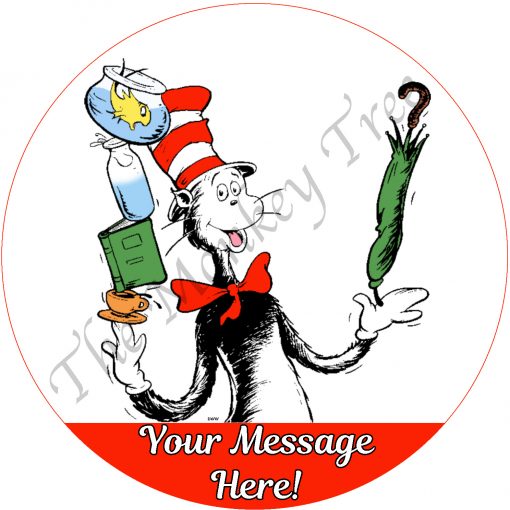 cat in the hat edible cake image topper fondant birthday party