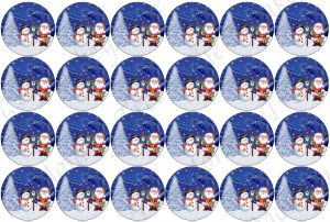 christmas snowman edible cake topper fondant party Santa cupcake