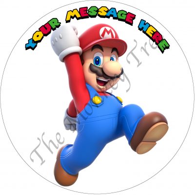 super Mario bros game edible cake topper image birthday cupcake