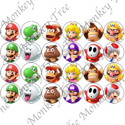 super Mario bros game edible cake topper image birthday cupcake