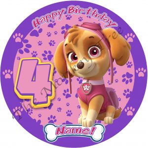 paw patrol skye edible cake topper image fondant