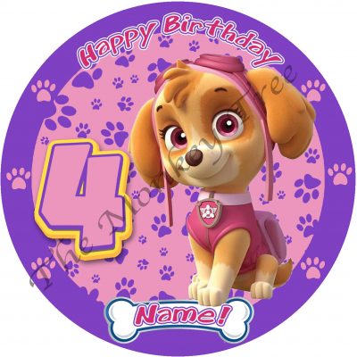 paw patrol skye edible cake topper image fondant