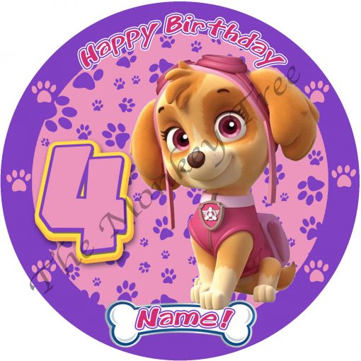 paw patrol skye edible cake topper image fondant