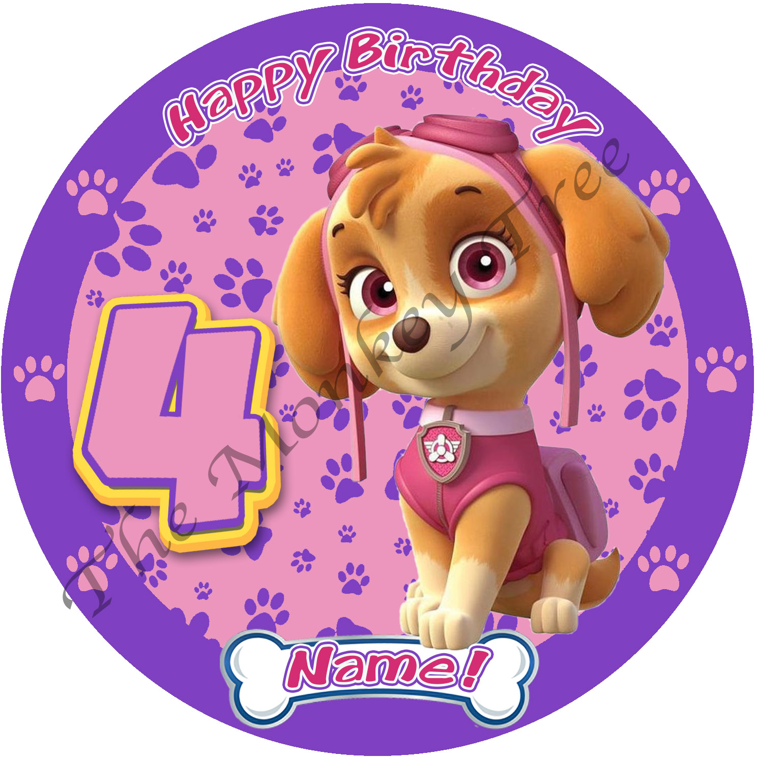 SKYE AND EVEREST Paw patrol Edible cake topper image Party 