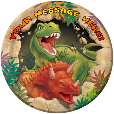 t rex dinosaur edible cake image fondant jurassic triceratops