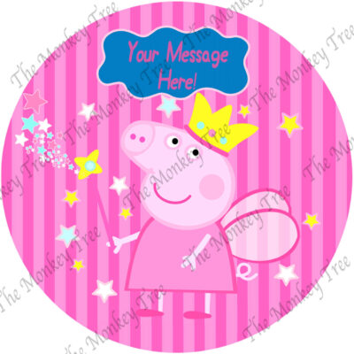 fairy peppa pig edible cake image birthday party