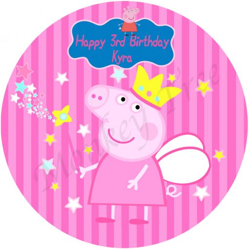 peppa pig edible cake image birthday party