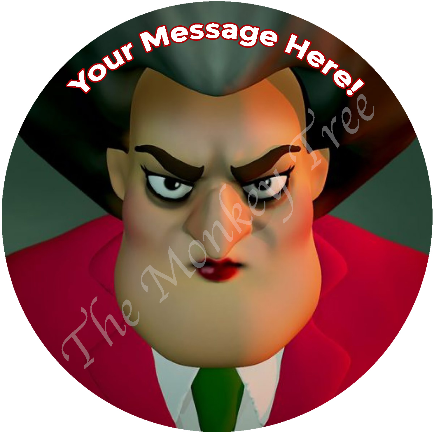 Scary Teacher Edible Cake Image Topper Circle - can be personalised! - The  Monkey Tree