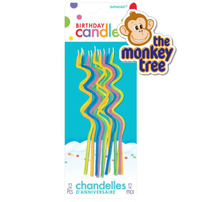 skinny coil twisty candles multi coloured