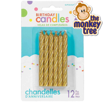 gold glitter twist birthday candles