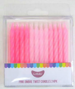 pink ombre twist candle