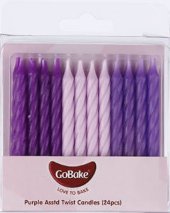 purple ombre twist candles