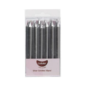 silver candles metallic birthday
