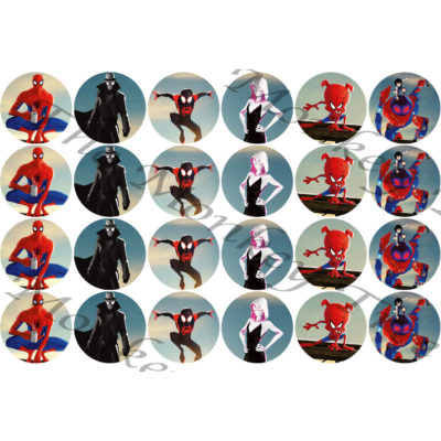 spiderman edible cake fondant icing image party superhero spiderverse cupcake