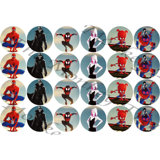 spiderman edible cake fondant icing image party superhero spiderverse cupcake