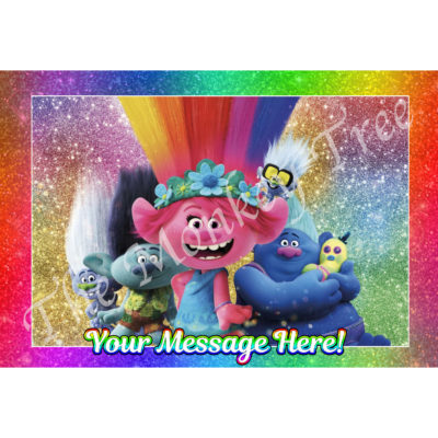 trolls world tour poppy birthday cake party edible image fondant