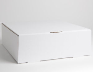white cardboard cake box