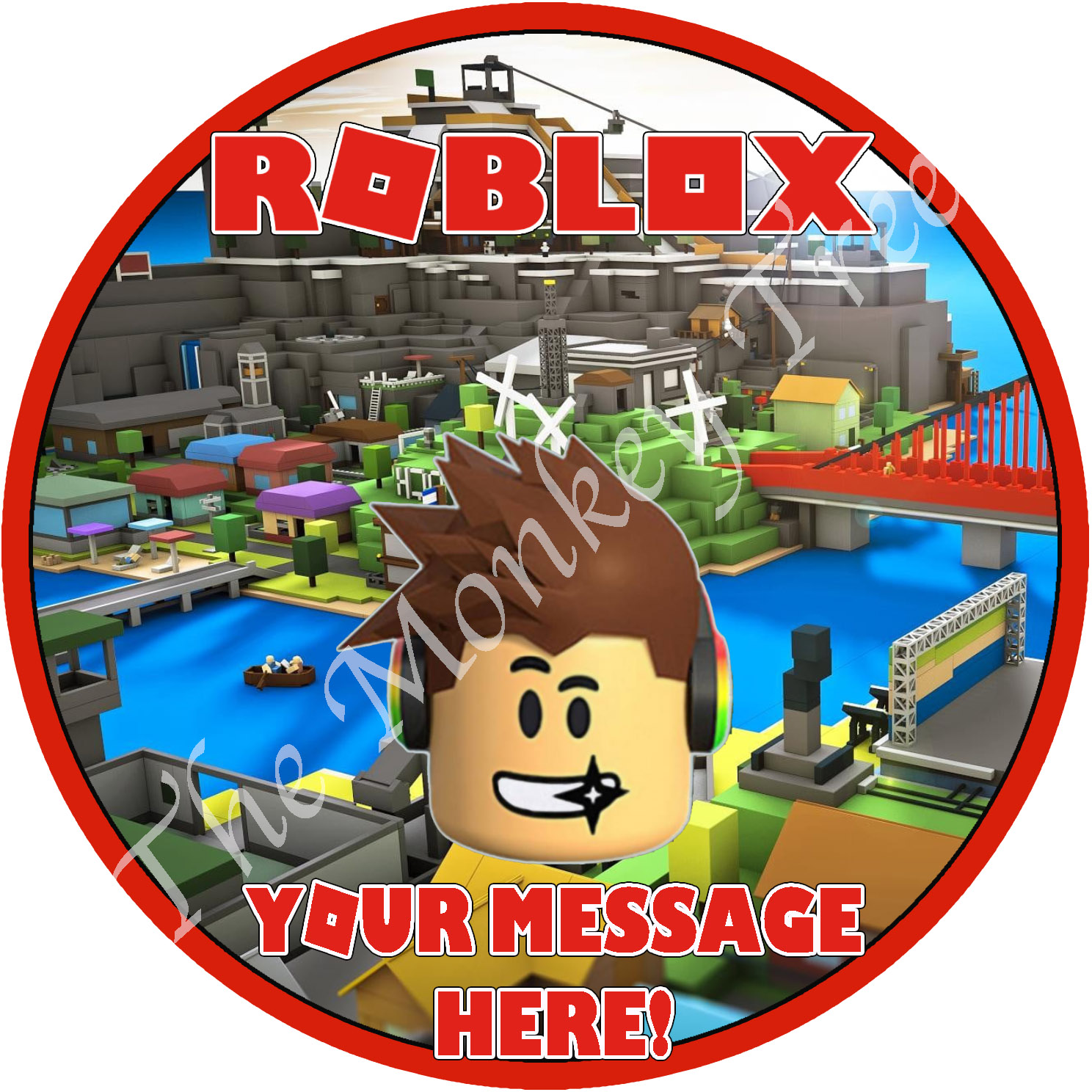 ROBLOX LOGO - EDIBLE CAKE TOPPER - APPROX 14CM - AMAZING!!