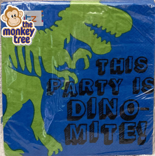dinosaur birthday party napkins table