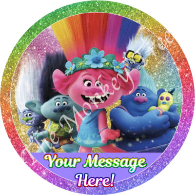 trolls world tour poppy movie cake edible topper fondant