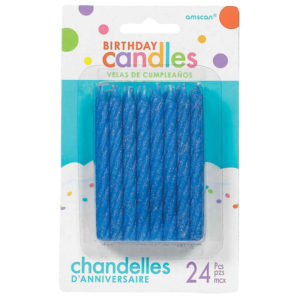 amscan blue twist candle birthday party cake table