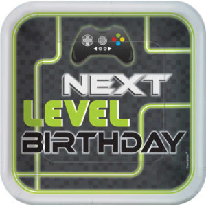 next level up gaming birthday party plates Minecraft