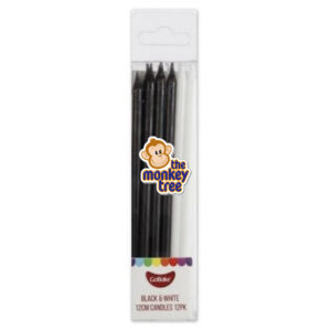 black white candles go bake