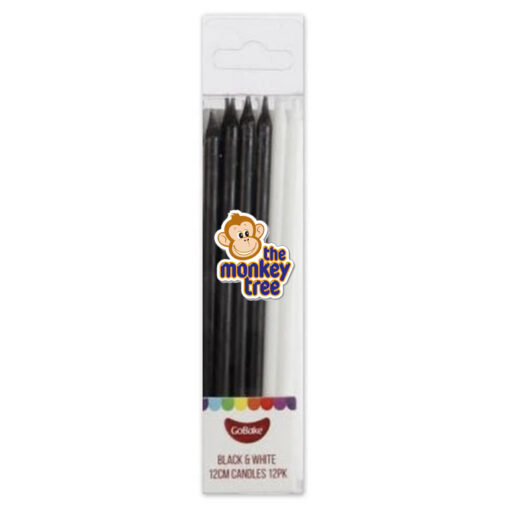 black white candles go bake