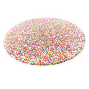 round masonite cake board sprinkles pattern