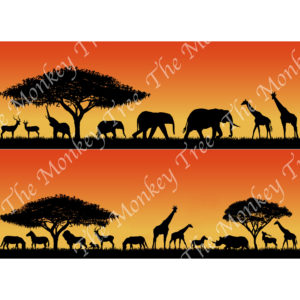 african savanna border edible cake topper wraparound side print