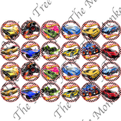 hot wheels edible cake image photo cars birthday party cupcake