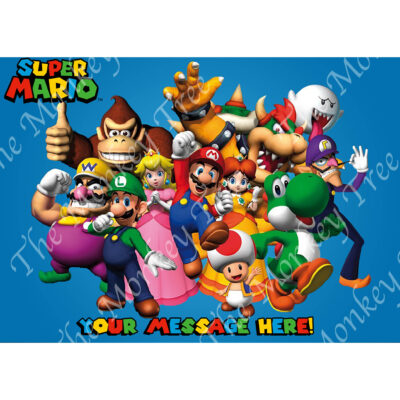 super Mario bros game edible cake topper image birthday cupcake