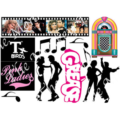 grease 1950 travolta cake sheet icing fondant party birthday