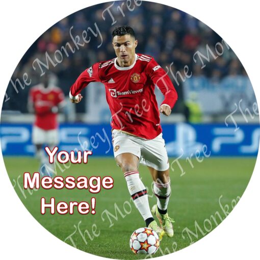 manchester united Ronaldo edible cake image football soccer party birthday