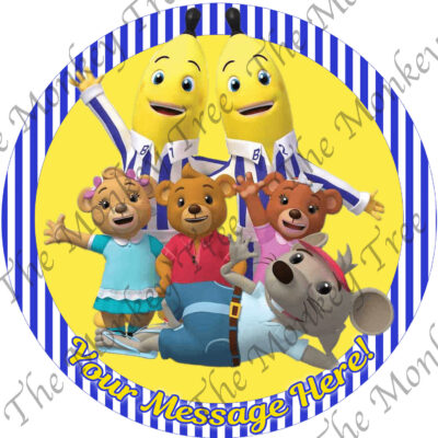 bananas in pyjamas edible fondant cake topper image birthday party cupcake