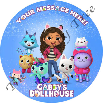 gabby dollhouse edible cake topper birthday cake