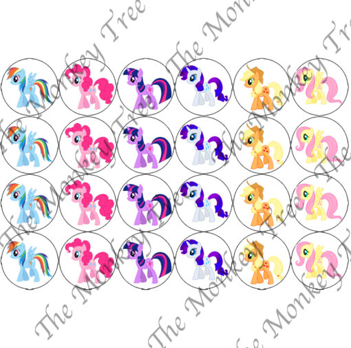 My little pony edible cupcake image topper fondant birthday unicorn rainbow dash