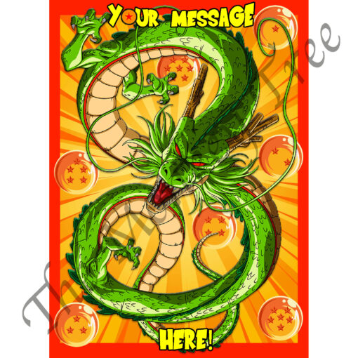 shenron dragon dragonballz personalised edible cake image topper birthday cake cupcake