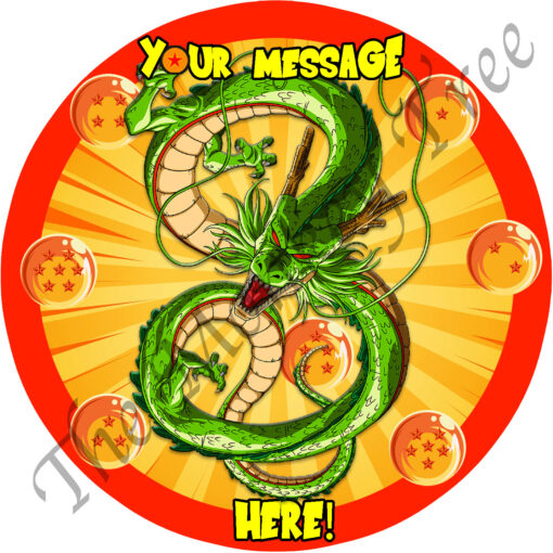 shenron dragon dragonballz personalised edible cake image topper birthday cake cupcake