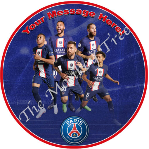 PSG paris saint germain football soccer club edible cake topper fondant birthday neymar messi bpappe