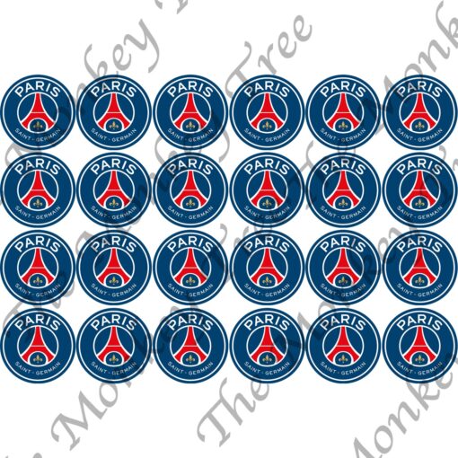 PSG paris saint germain football soccer club edible cupcake toppers fondant birthday
