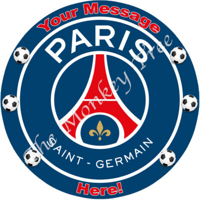 PSG paris saint germain football soccer club edible cake topper fondant birthday