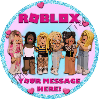 roblox fondant edible cake image topper birthday cupcake girls pink