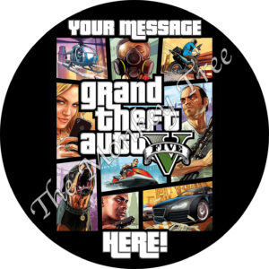 grand theft auto edible cake image topper fondant birthday cake GTA