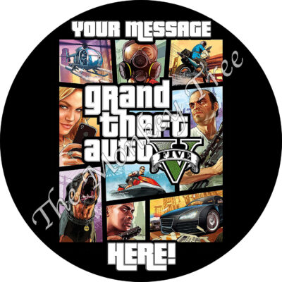 grand theft auto edible cake image topper fondant birthday cake GTA