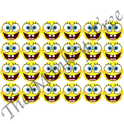 spongebob cupcake edible toppers squarepants